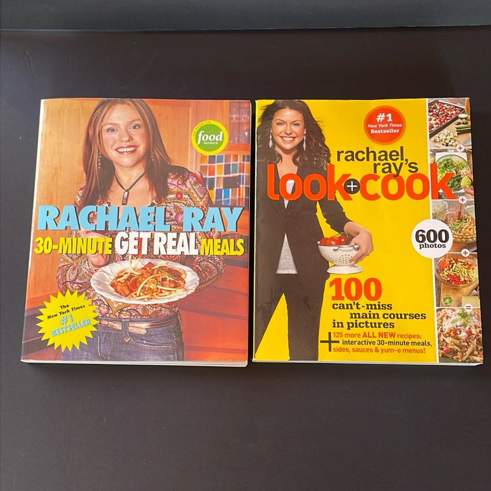 Rachael Ray Cookbooks X2 30 Minute Meals & Look + Cook Recipe Books Food Network